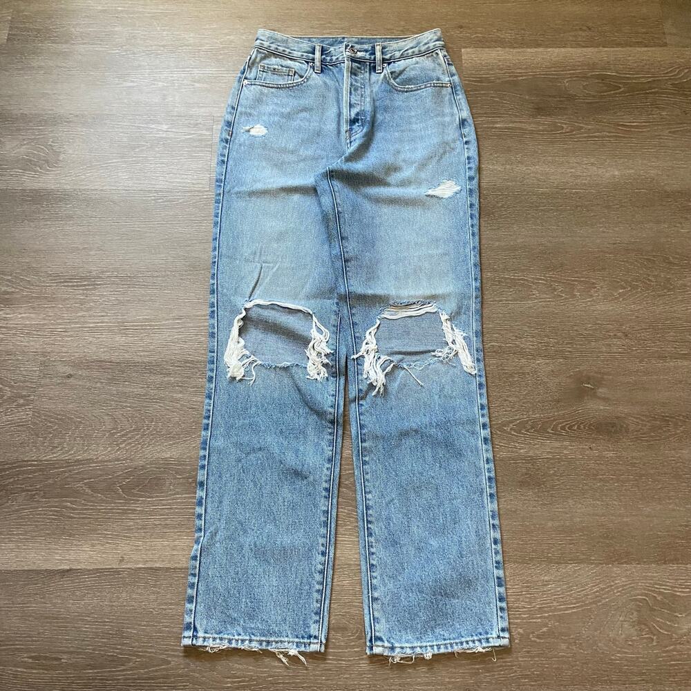 Pacsun Distressed 90s Straight Leg Jean Women's 27 Light Wash High Rise Sample